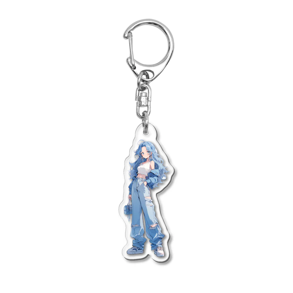 壁紙屋さんのPastel Girls "Blue" Acrylic Key Chain