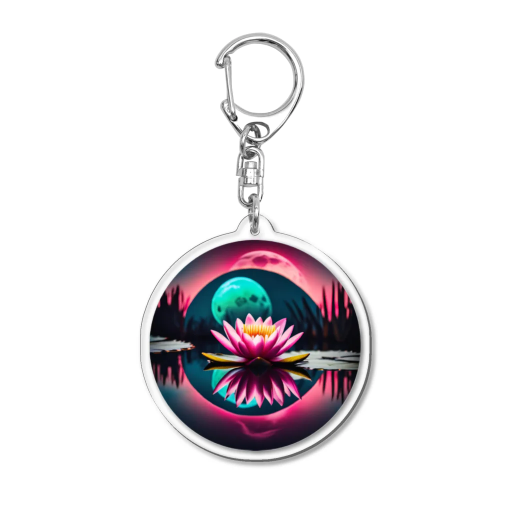 RetrowaveFlowerのRetrowaveFlower-睡蓮- Acrylic Key Chain