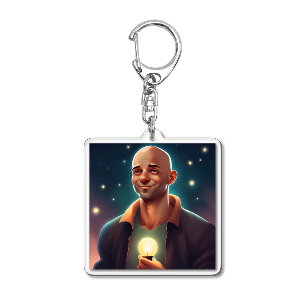 kuchibueyaのかわいいおハゲのおじさんイラストグッズ Acrylic Key Chain