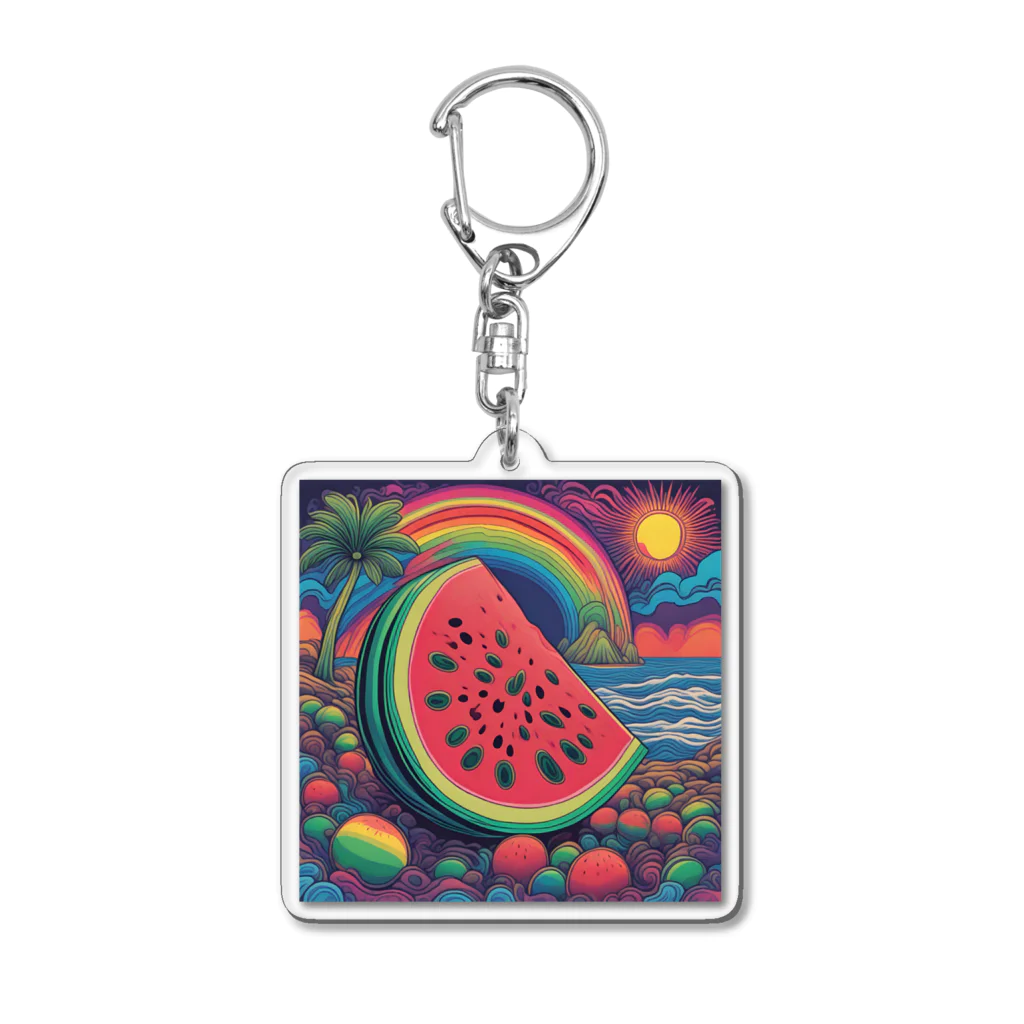 PSYCHEDELIC ARTのPSYCHEDELICスイカ Acrylic Key Chain