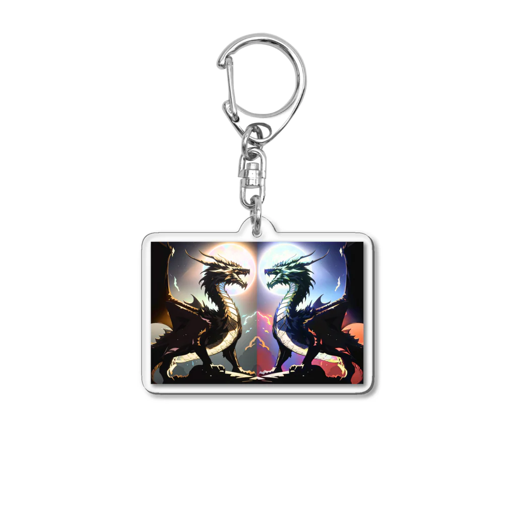 CHIKUSHOのTwo Dragon　keyring アクリルキーホルダー