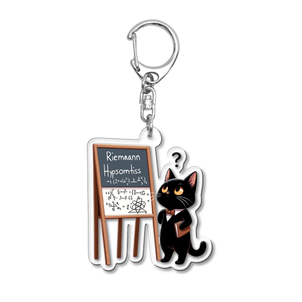 niko&PANDA shopのリーマン予想を解こうとしている猫の学者さん Acrylic Key Chain