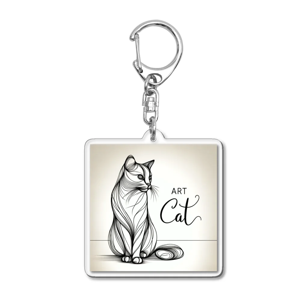 cat houseのart cat Acrylic Key Chain