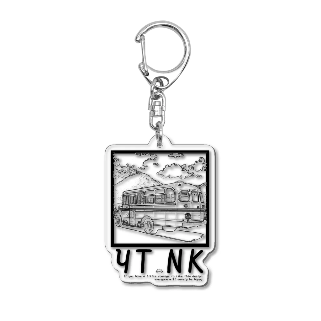 YUTANEKO公式ショップのゆたねこ　ボンネットバス Acrylic Key Chain