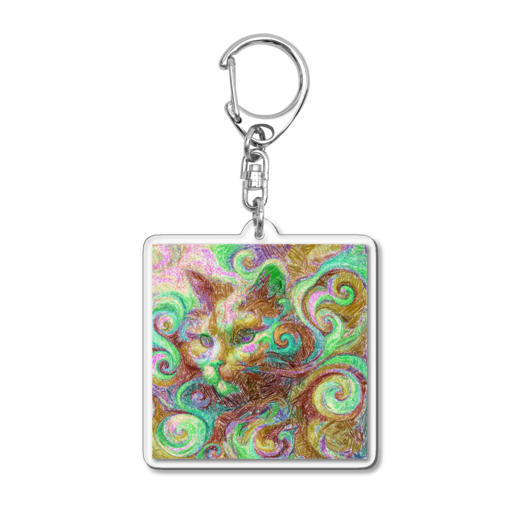 Distorted Chromatic DreamのWhimsical Feline Dream #1/6 Acrylic Key Chain