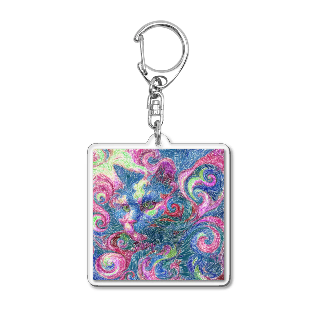 Distorted Chromatic DreamのWhimsical Feline Dream #2/6 Acrylic Key Chain