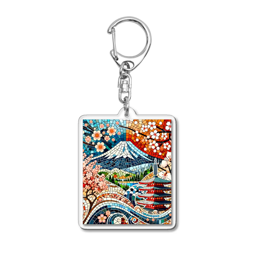 kageblogの日本の伝統と美しさを象徴するモザイクアート Acrylic Key Chain