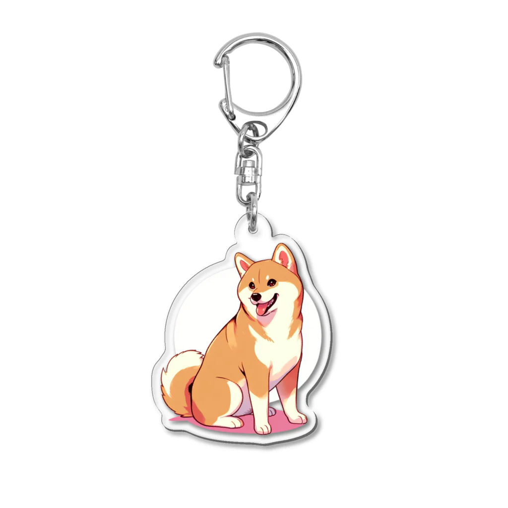 花子の庭のおすわり柴犬 Acrylic Key Chain