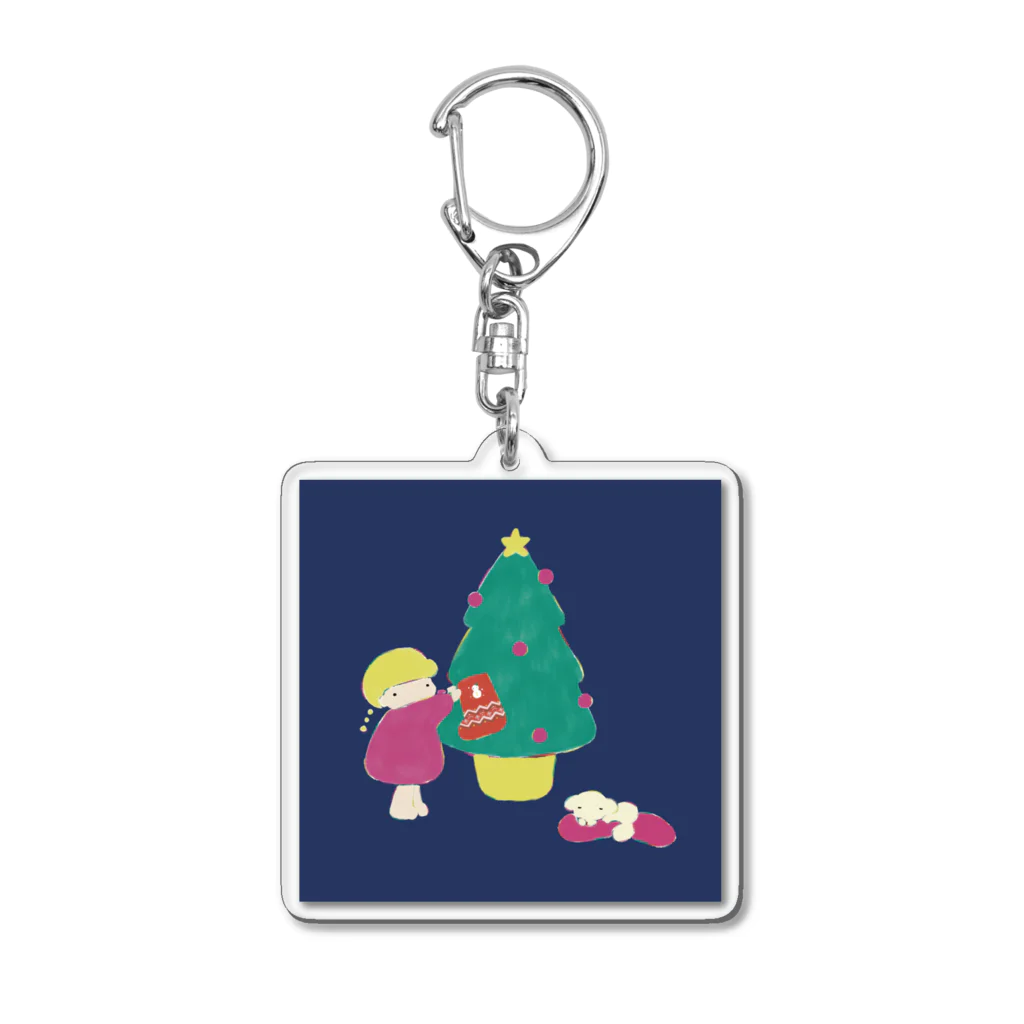 あおはるshopのおんなのコとワンコのクリスマス２ Acrylic Key Chain