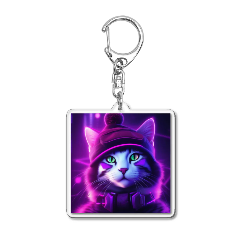 studio-Mのニット帽ネコ Acrylic Key Chain