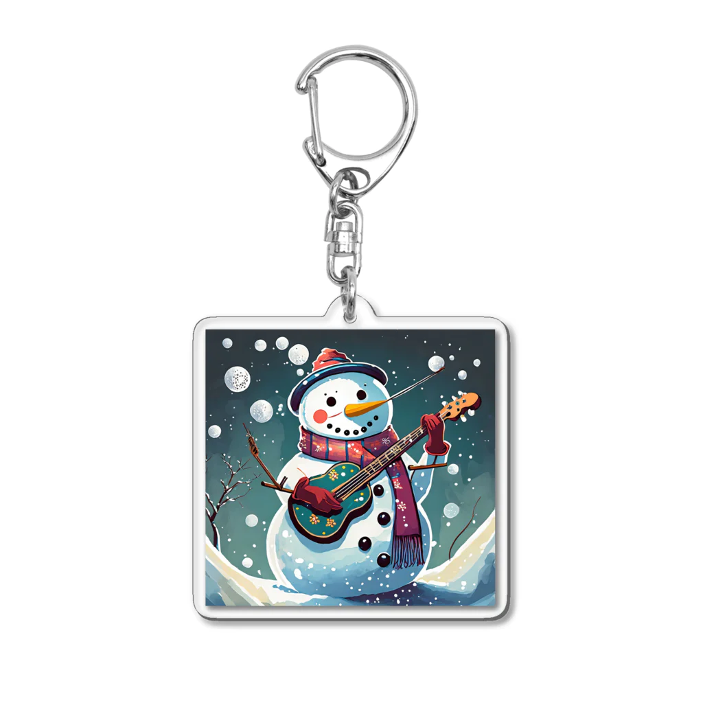 のんびりアート工房の雪だるまアーティスト Acrylic Key Chain