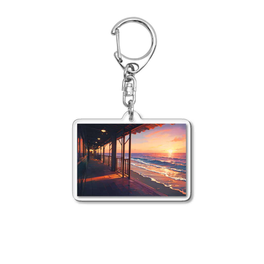 卯月なのかのTwilight Countryside Journey  〜黄昏に包まれる故郷の旅〜　No.4「無人駅のお出迎え」 Acrylic Key Chain