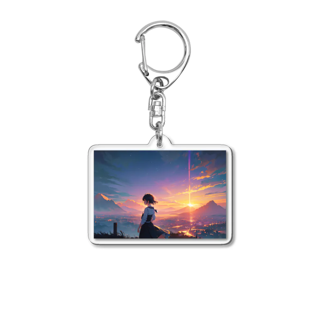 卯月なのかのTwilight Countryside Journey  〜黄昏に包まれる故郷の旅〜　No.2「暮れなずむ町」 Acrylic Key Chain