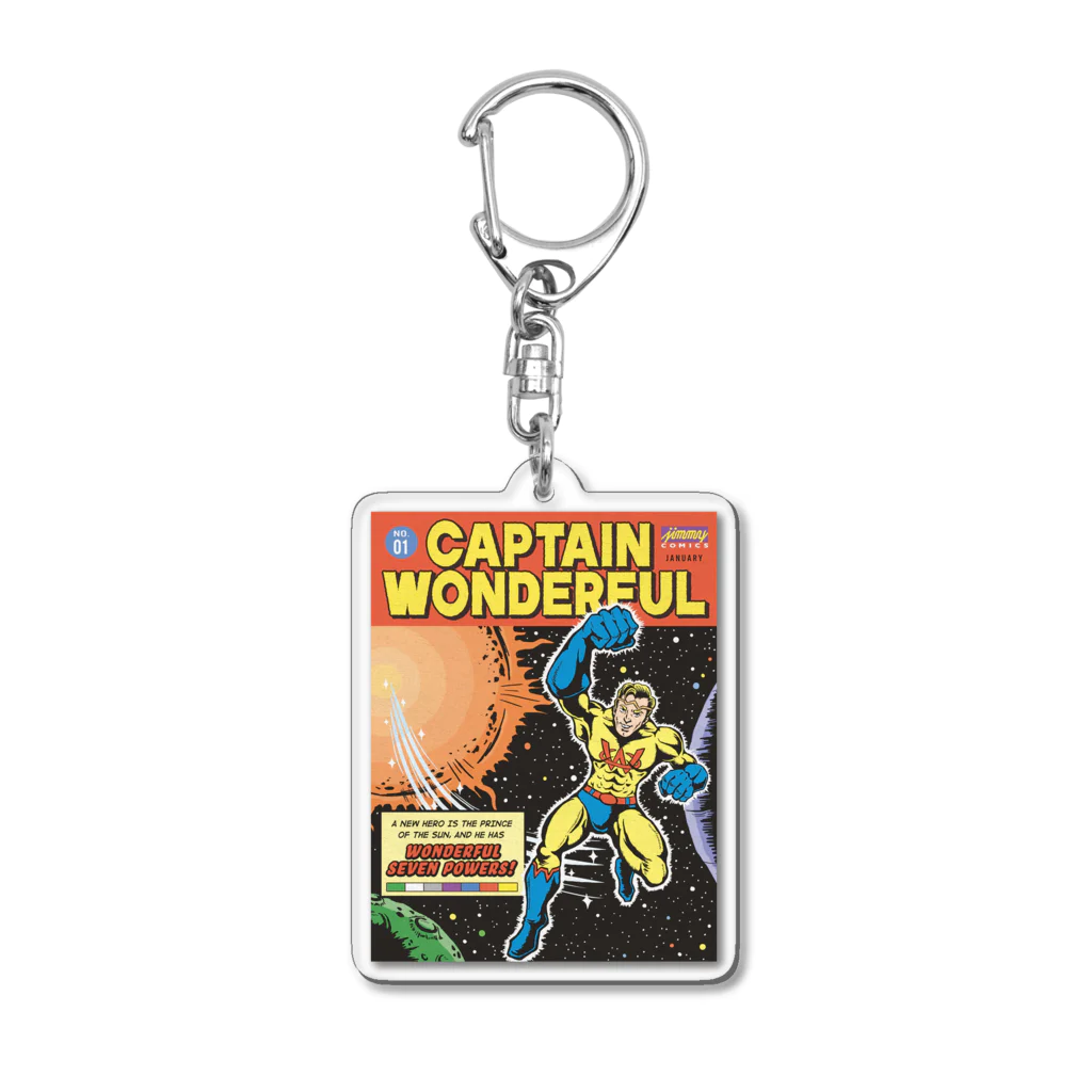 jimmy COMICSのキャプテンワンダフル comic cover MIGHTY Acrylic Key Chain