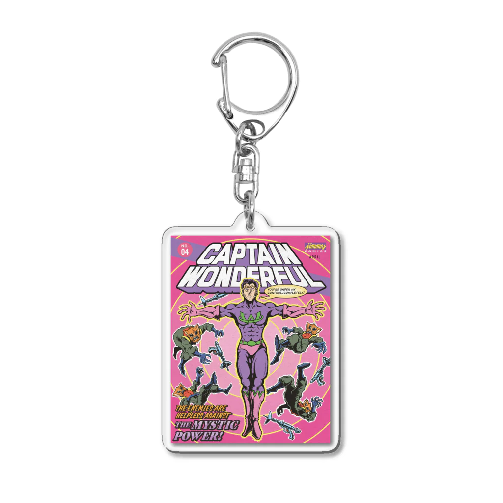 jimmy COMICSのキャプテンワンダフル comic cover MYSTIC Acrylic Key Chain