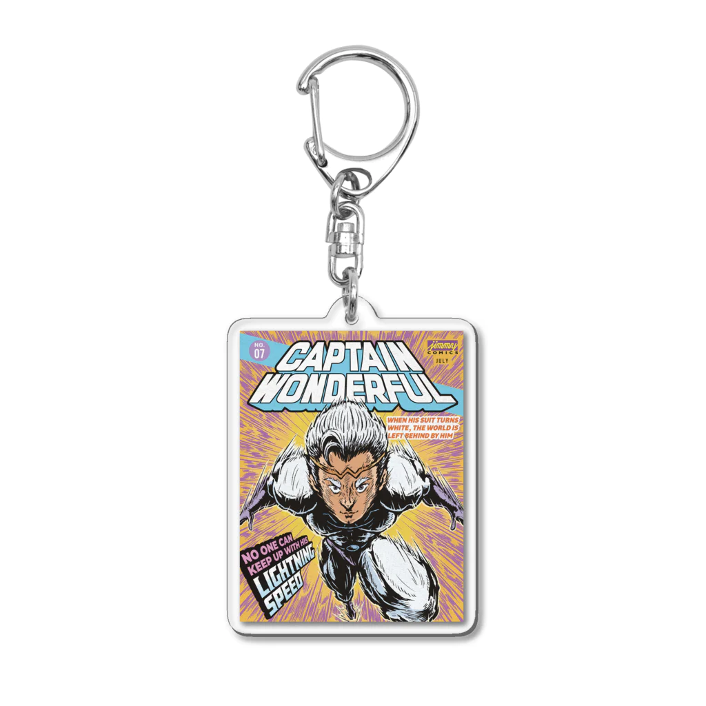 jimmy COMICSのキャプテンワンダフル comic cover LIGHTNING Acrylic Key Chain