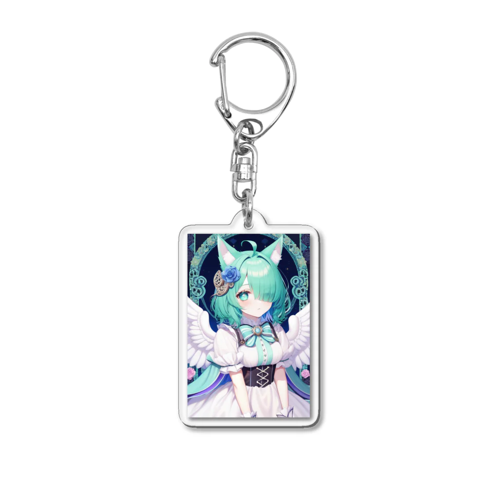 KafyRiruのアール･ヌーヴォー風　猫耳天使 Acrylic Key Chain