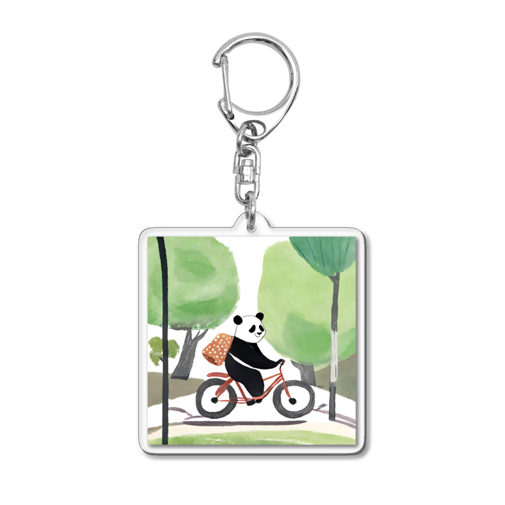 ZOZOZONの自転車パンダ Acrylic Key Chain