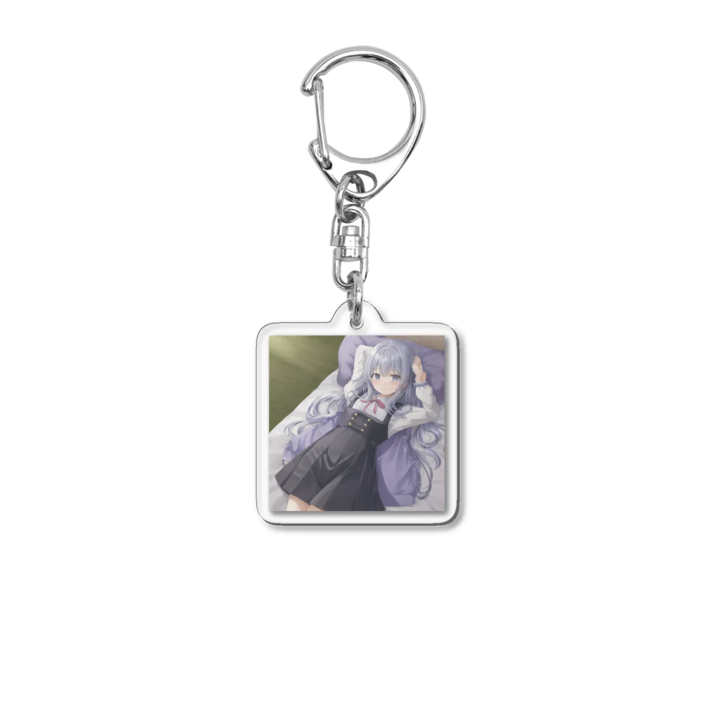 かわいい女の子とシュールな絵のだらだら怠惰ちゃん Acrylic Key Chain