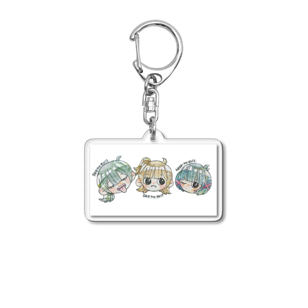 🐻 kumahana 🌷の見ざる言わざる聞かざるgirls👧 Acrylic Key Chain