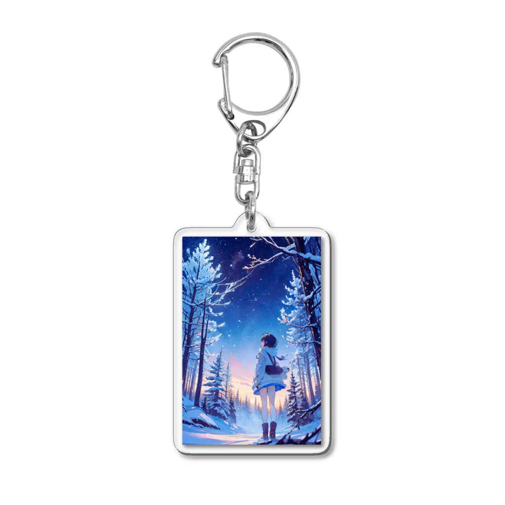 卯月なのかのMagical Winter Journey　〜雪に染められた銀世界の旅〜　No.4「Dawn」 Acrylic Key Chain