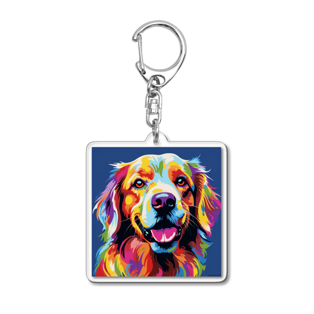 indezaのRainbow dog Acrylic Key Chain