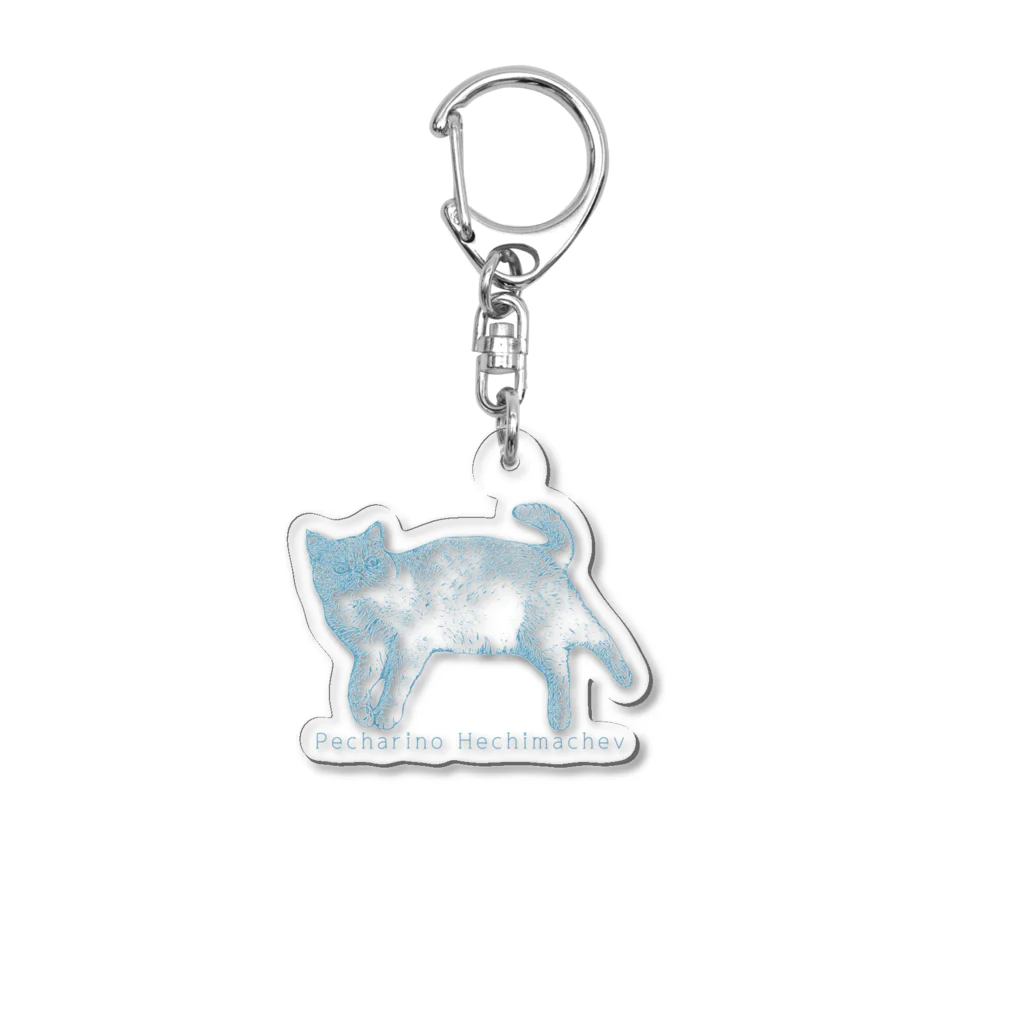 ペッチャリーノ・ヘチマチョフのネコ (blue) Acrylic Key Chain