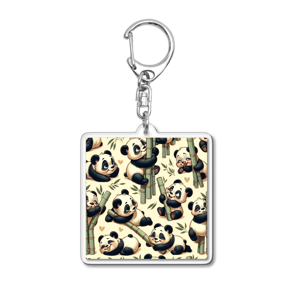 SAI.AI【ビンテージアニマル】のpandas【ビンテージアニマル】 Acrylic Key Chain