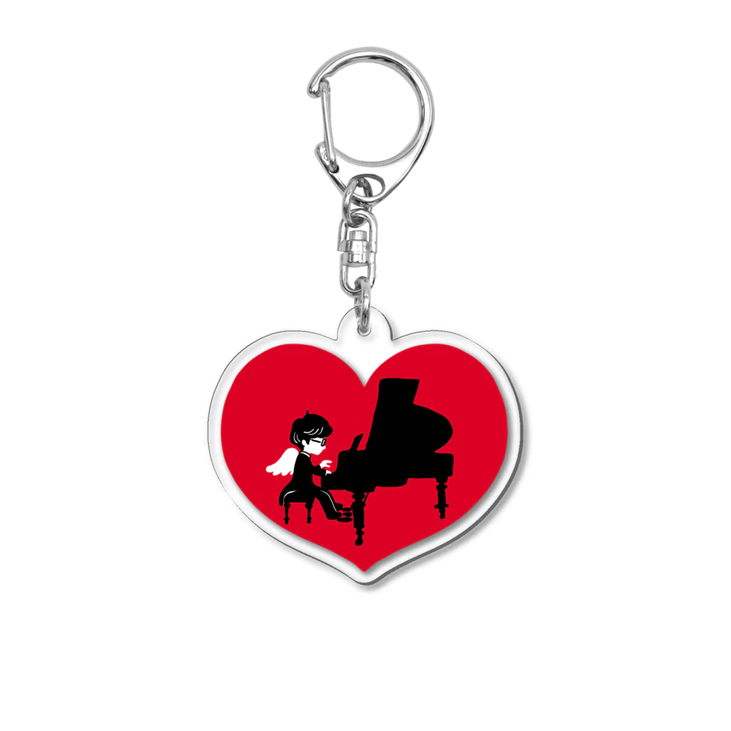 ばるぼら堂のピアノマン_HEART Acrylic Key Chain