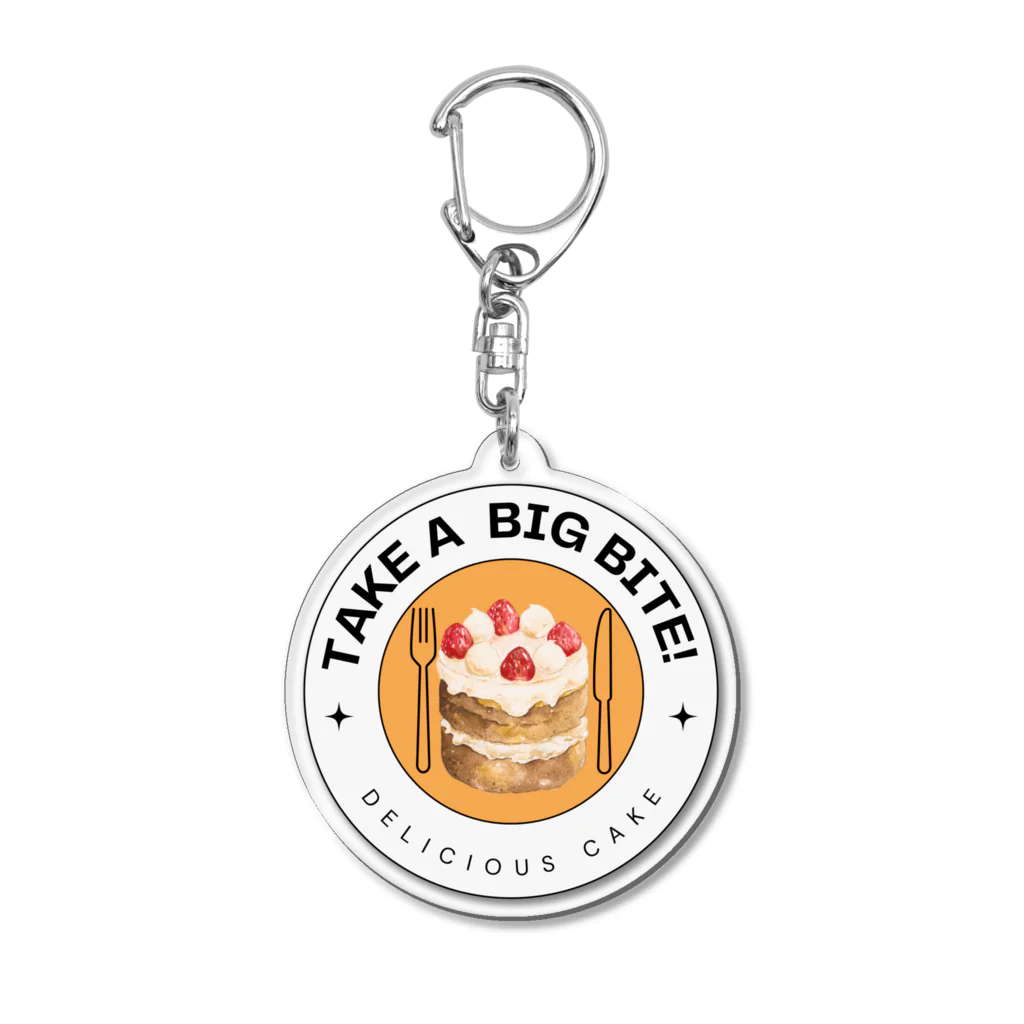 non0630のおいしいケーキをガブっと食べよう！ Acrylic Key Chain