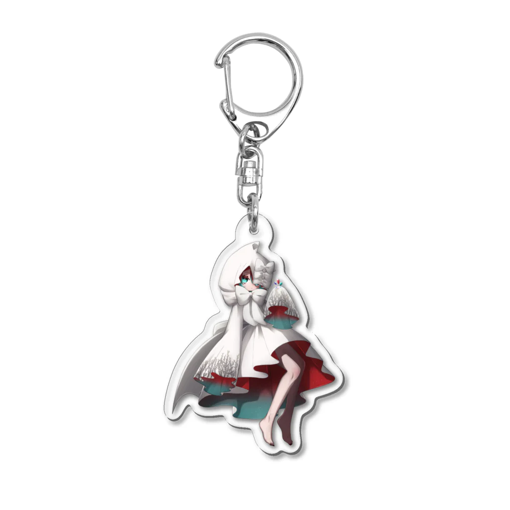 ごもも🍑宝石研磨している新人VTuberのリクルティカ様に描いて頂いたごもも Acrylic Key Chain