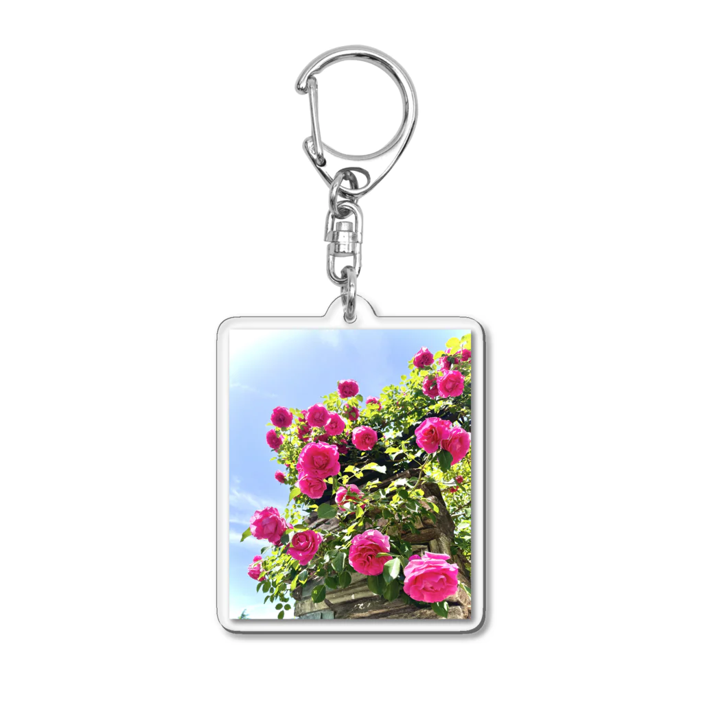 maikoのショップの薔薇と青空 Acrylic Key Chain