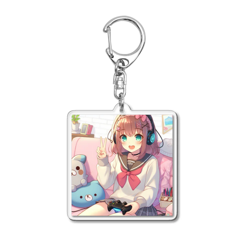 luckyTigerのゲーム女子 Acrylic Key Chain