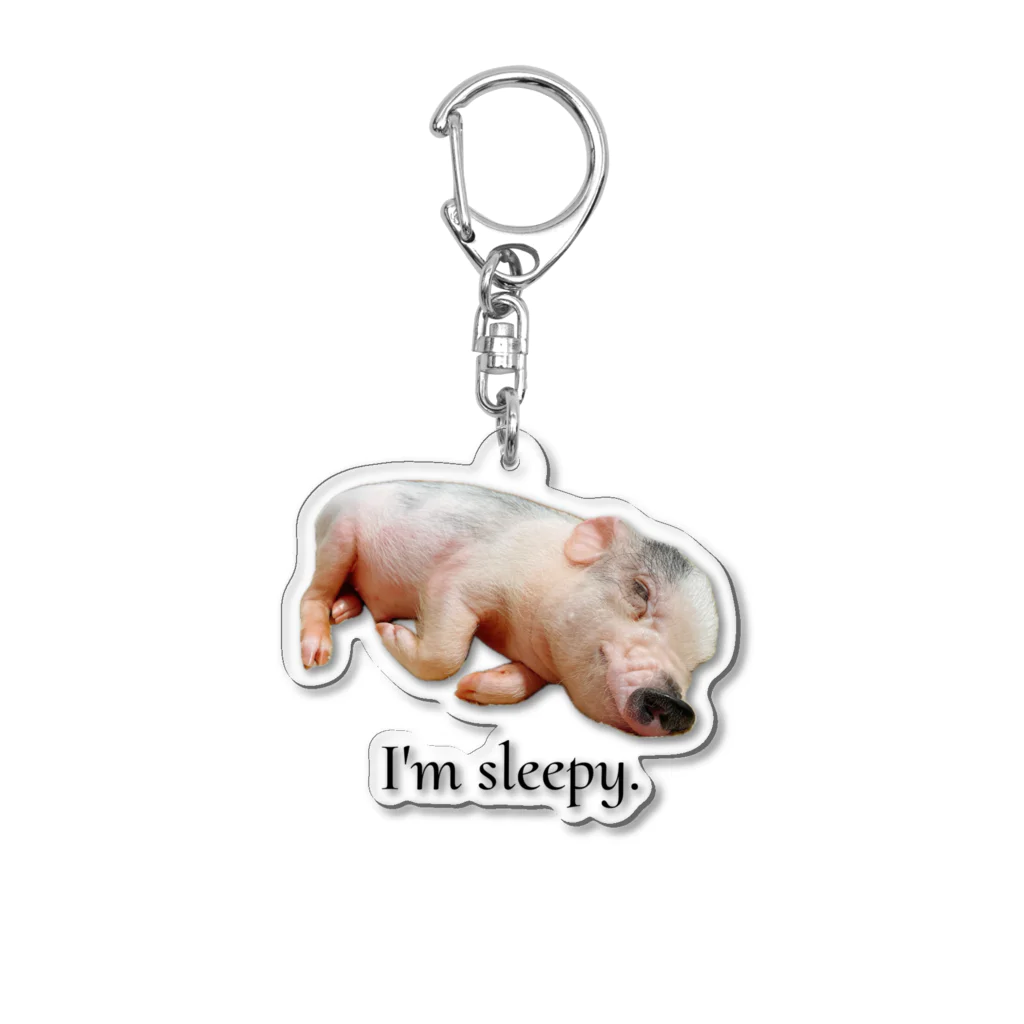 マイクロブタのまっはくんのI'm sleepy. Acrylic Key Chain