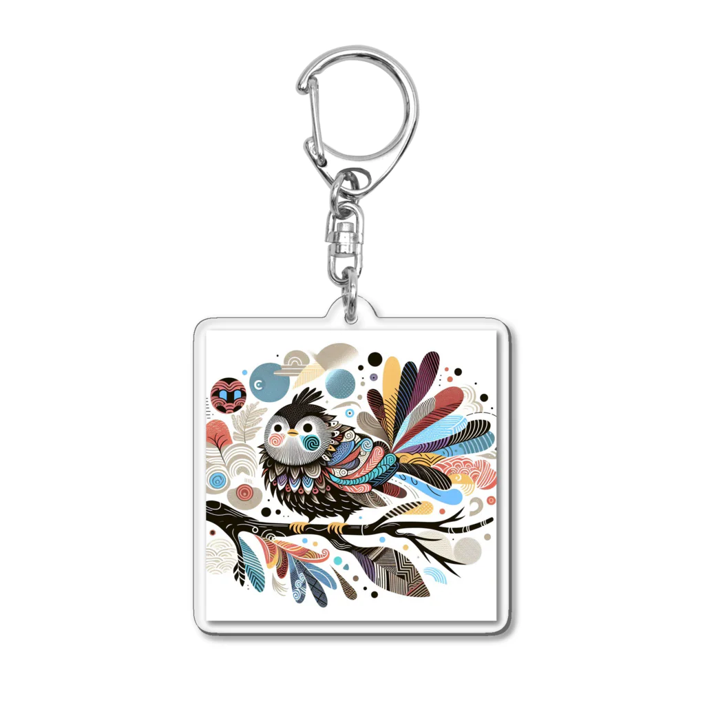 くろっぺの鳥アート TR240101 Acrylic Key Chain