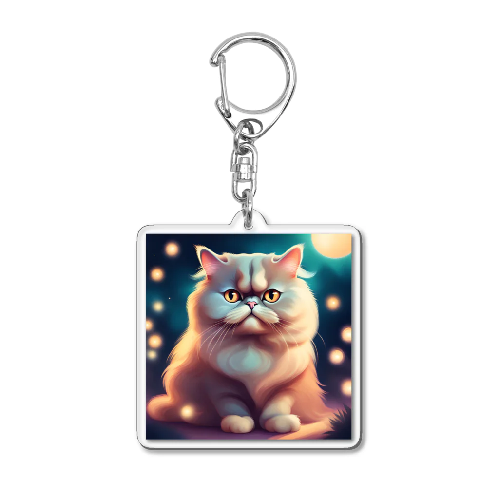 レモングラスのごきげんなペルシャ猫 Acrylic Key Chain