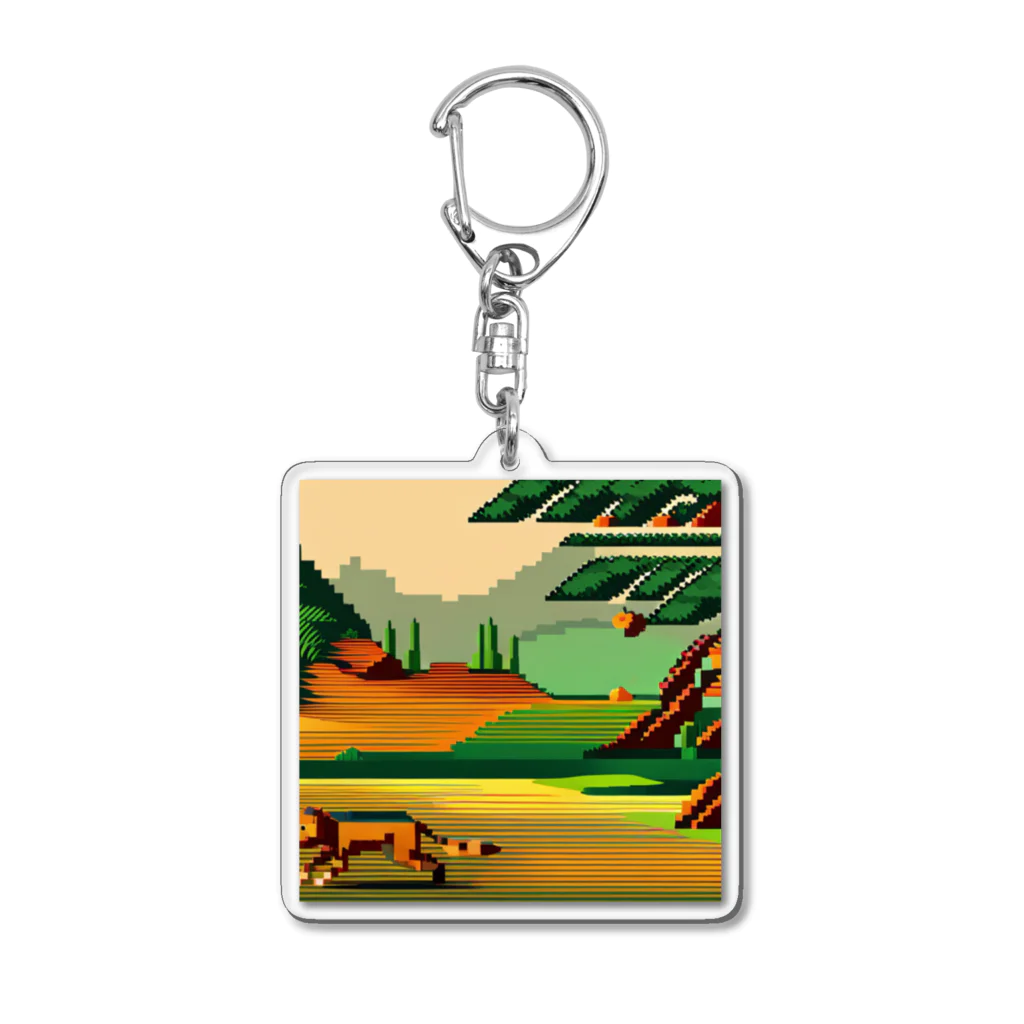 lallypipiのドット柄の世界「野生の王国」グッズ Acrylic Key Chain