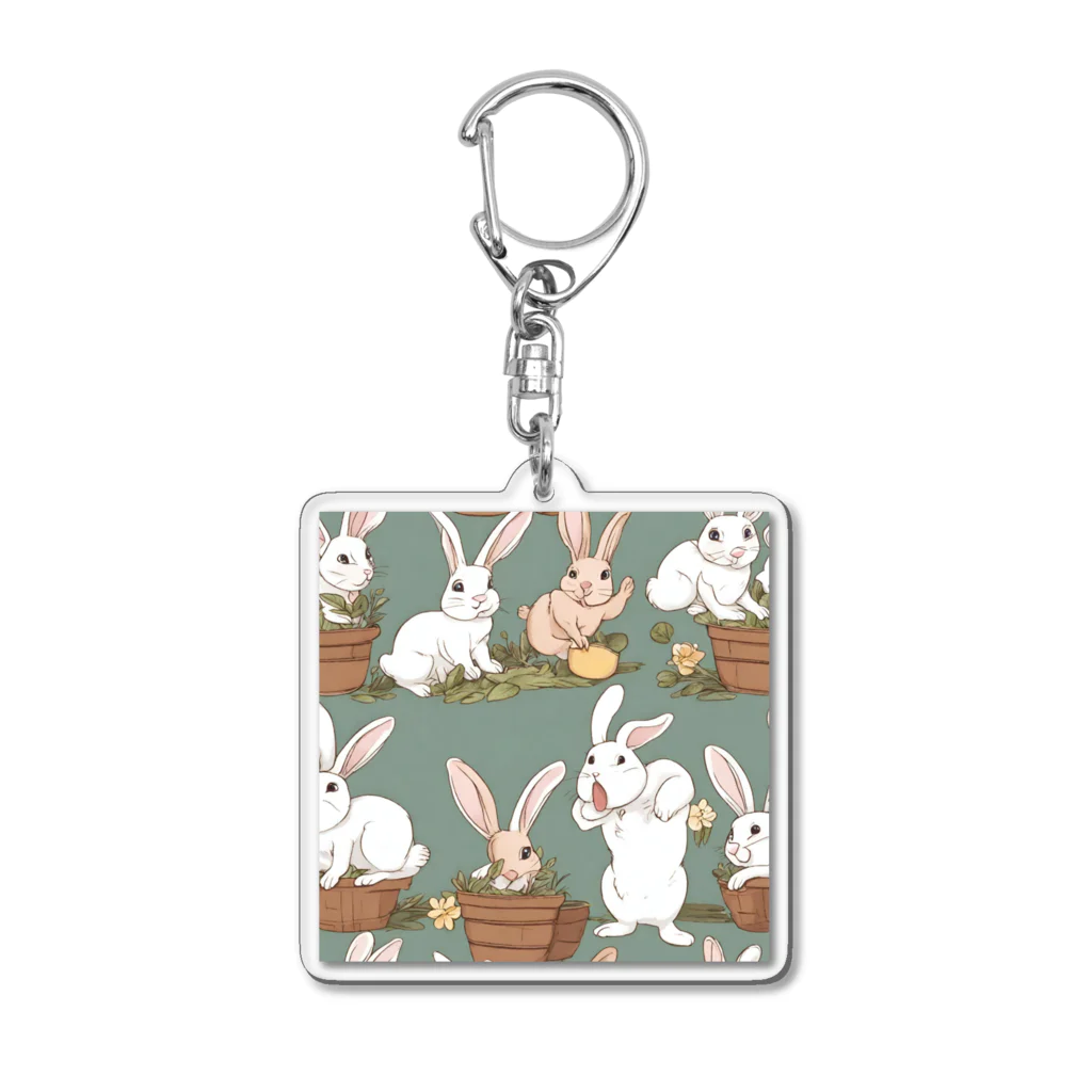 Kjggiの可愛いうさぎ Acrylic Key Chain