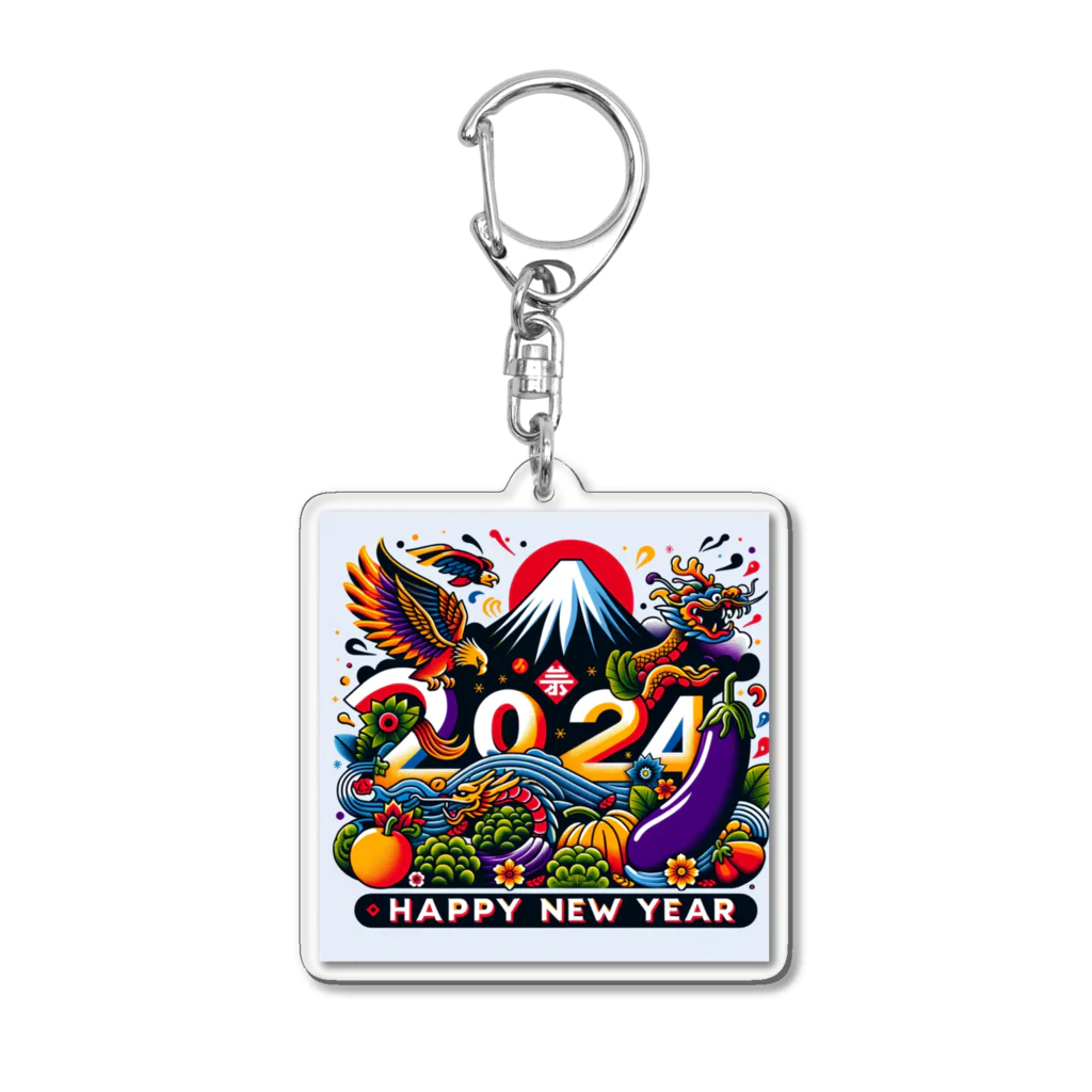 niko&PANDA shopの2024年　ハッピーニューイヤー Acrylic Key Chain