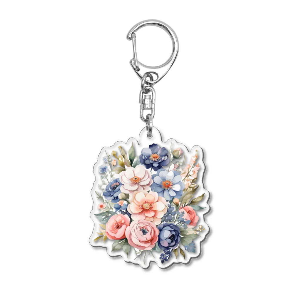 ファンシーTシャツ屋のパステルカラーの花束 Acrylic Key Chain