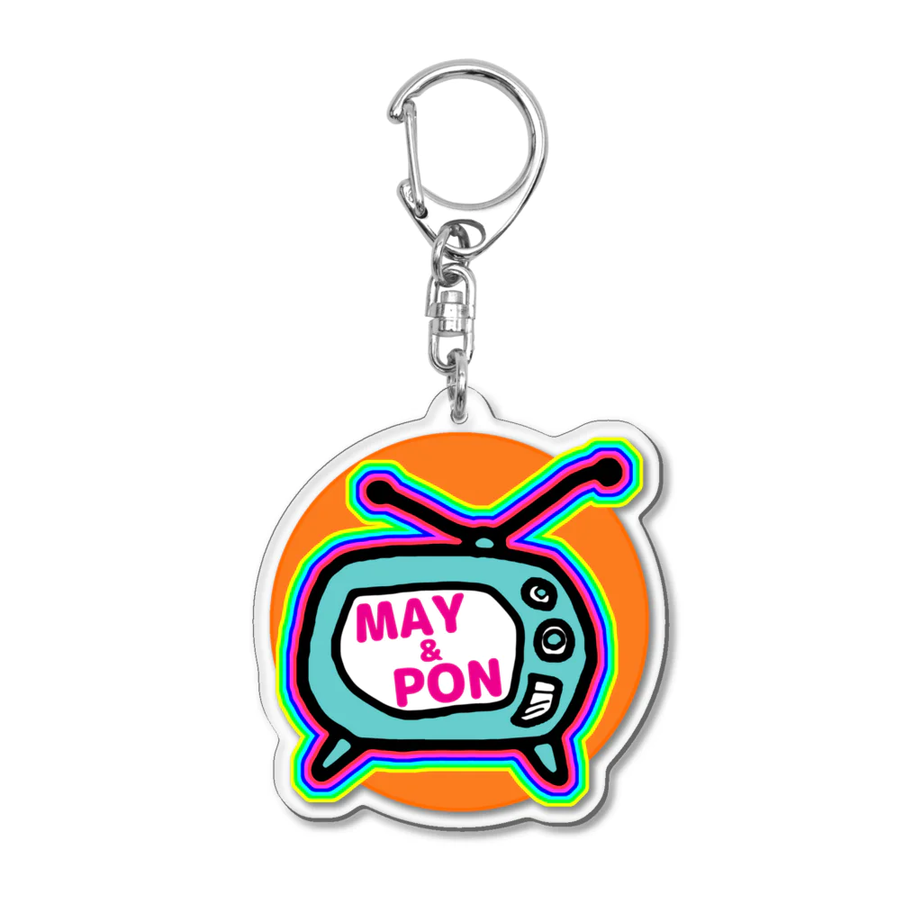 May&PonのMay&Pon ロゴ rainbow アクリルキーホルダー