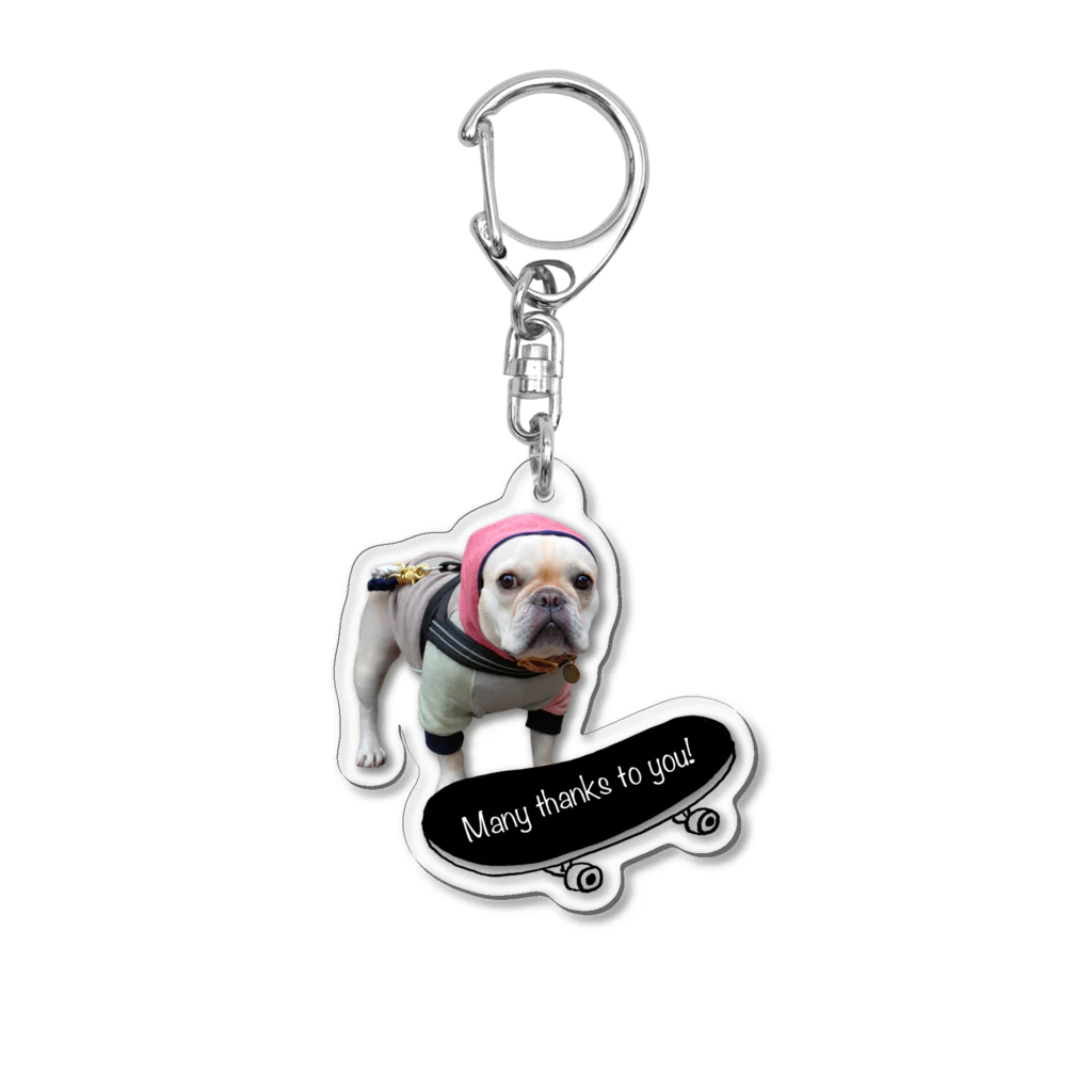 TOFU-FrenchBulldogのスケボーアクリル用 Acrylic Key Chain
