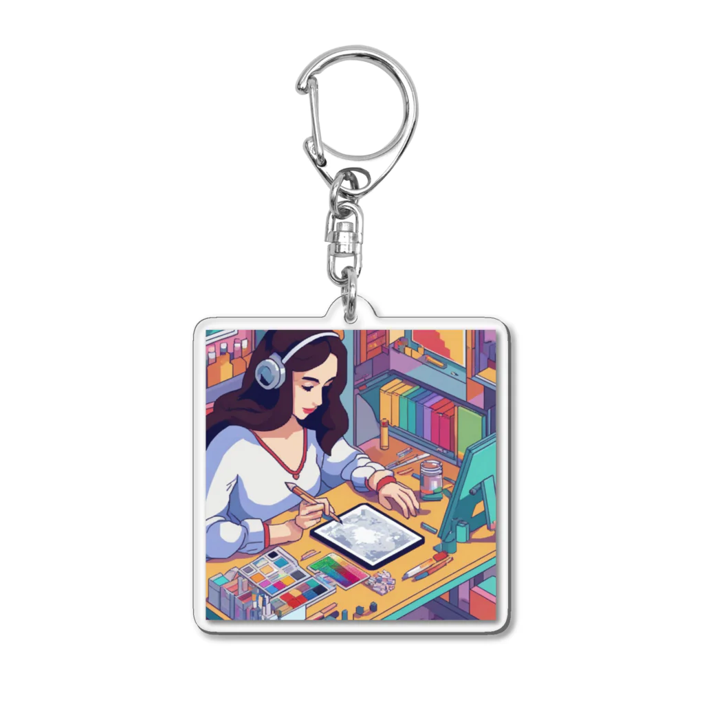 Radiant Lifestyle Storeの女性イラストレーター Acrylic Key Chain