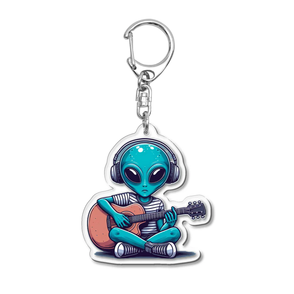 おふざけのギターと宇宙人 Acrylic Key Chain