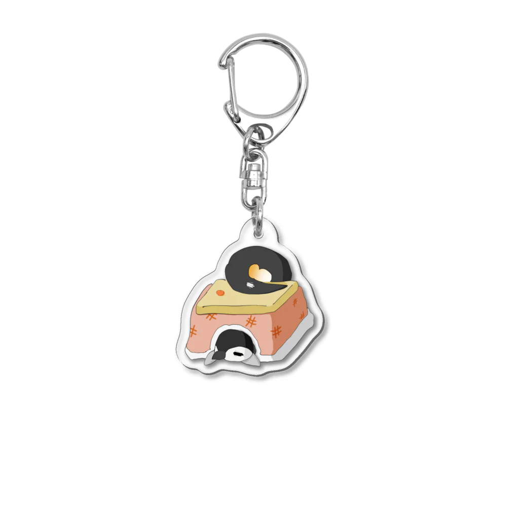 新人Vtuber/天屋鳥（あまやどり）ぴーたま🐧のコタツでまったりコウテイペンギン親子 Acrylic Key Chain