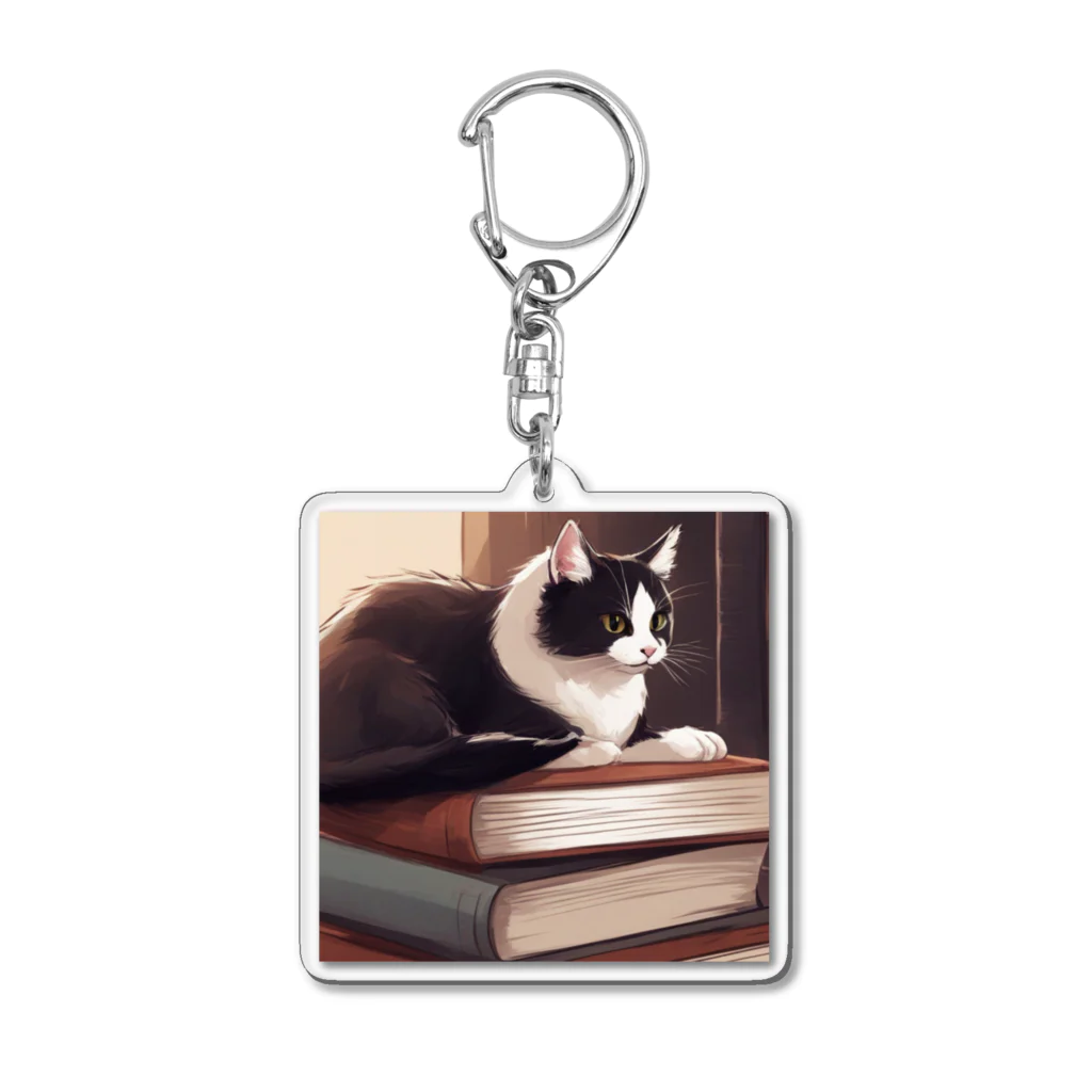 oekakishopの本と猫 Acrylic Key Chain