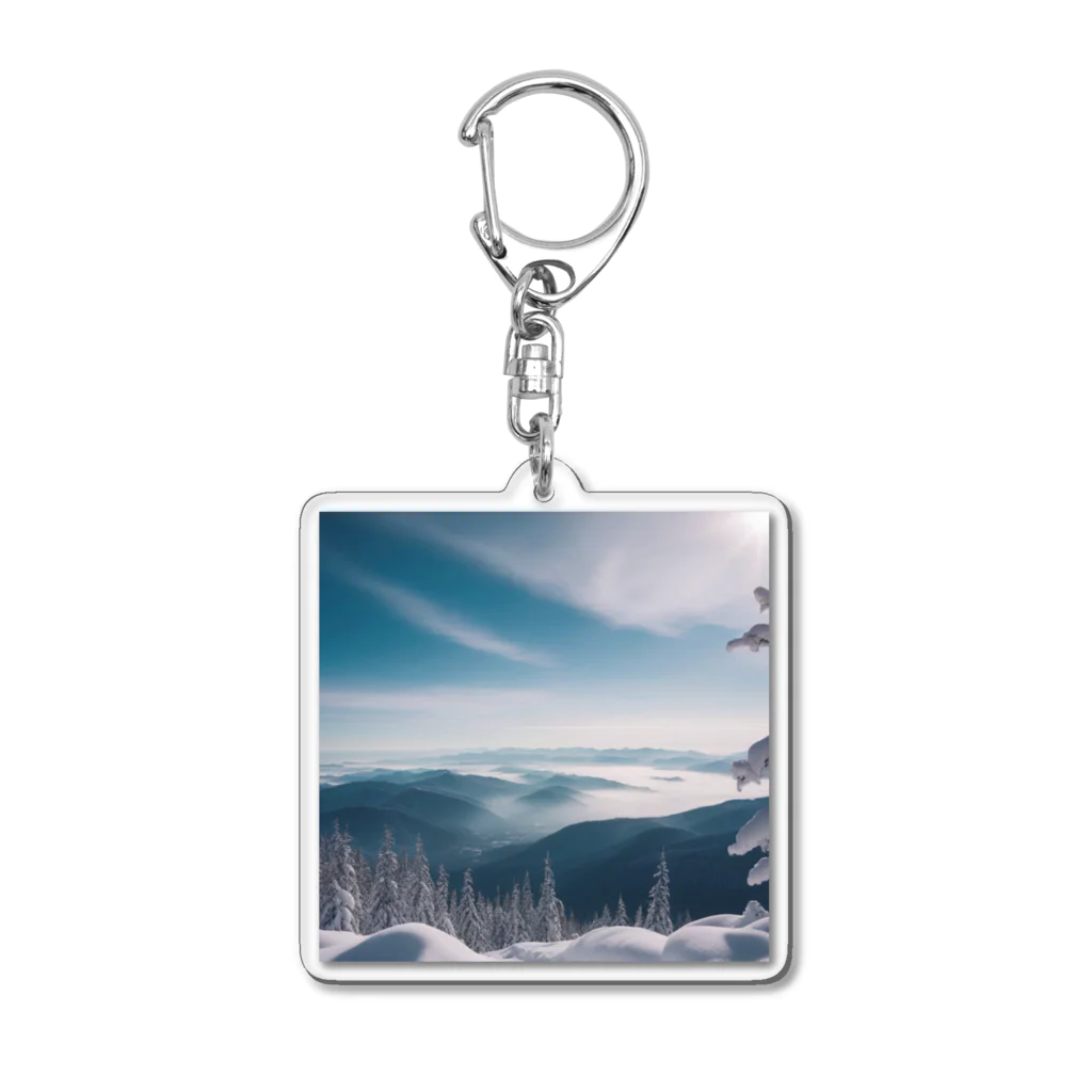 awawoの青空と山の風景 Acrylic Key Chain