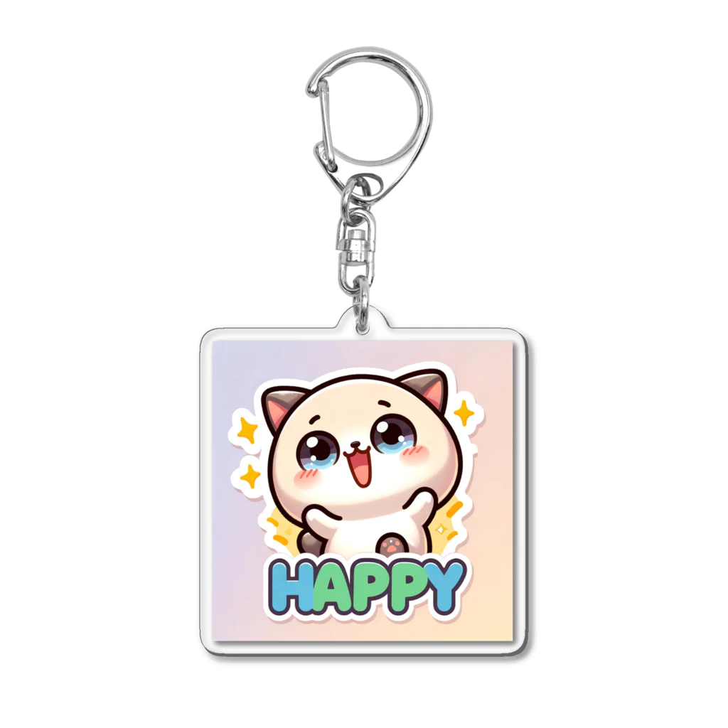 ラッキーマインあべむつきのLINEスタンプっぽいデザインの可愛らしい画像です！ Acrylic Key Chain