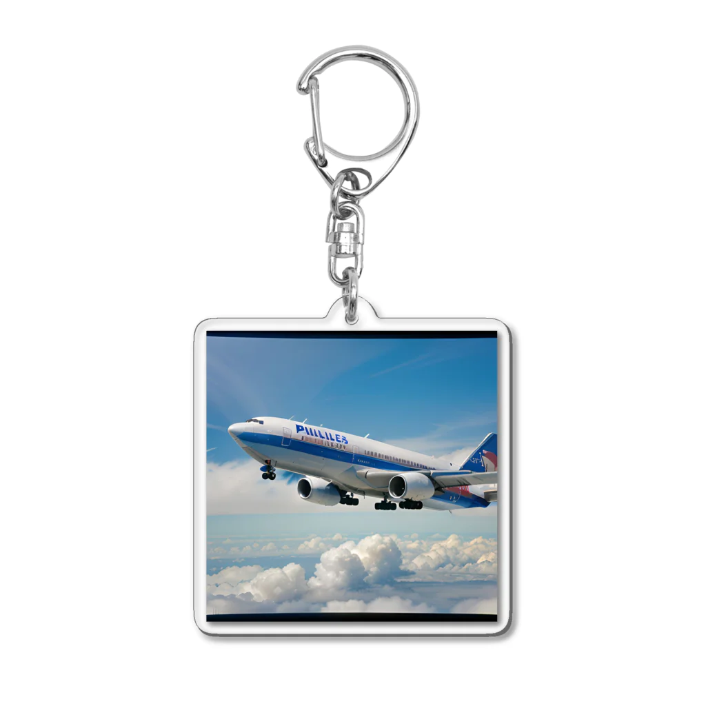 あかいはちのフィリピンの旅客機 Acrylic Key Chain