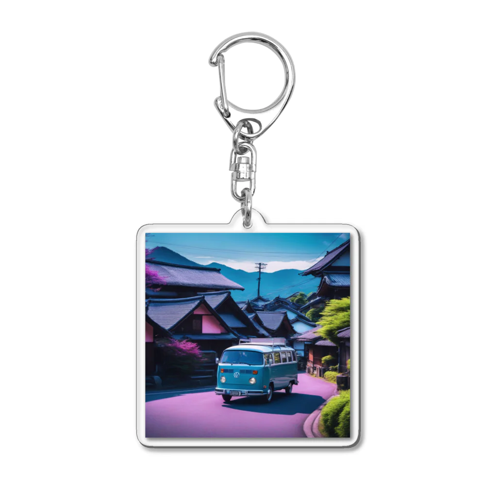 ta95の五箇山合掌造り集落（岐阜県）を旅するワーゲンバス Acrylic Key Chain